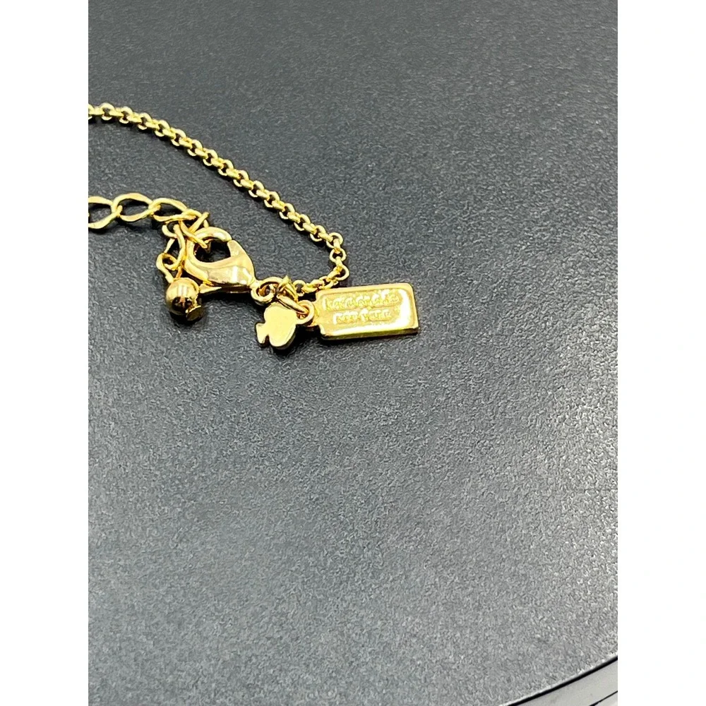 Kate Spade NY Spot The Spade‎ Brown Gold Plated Pave Charm necklace